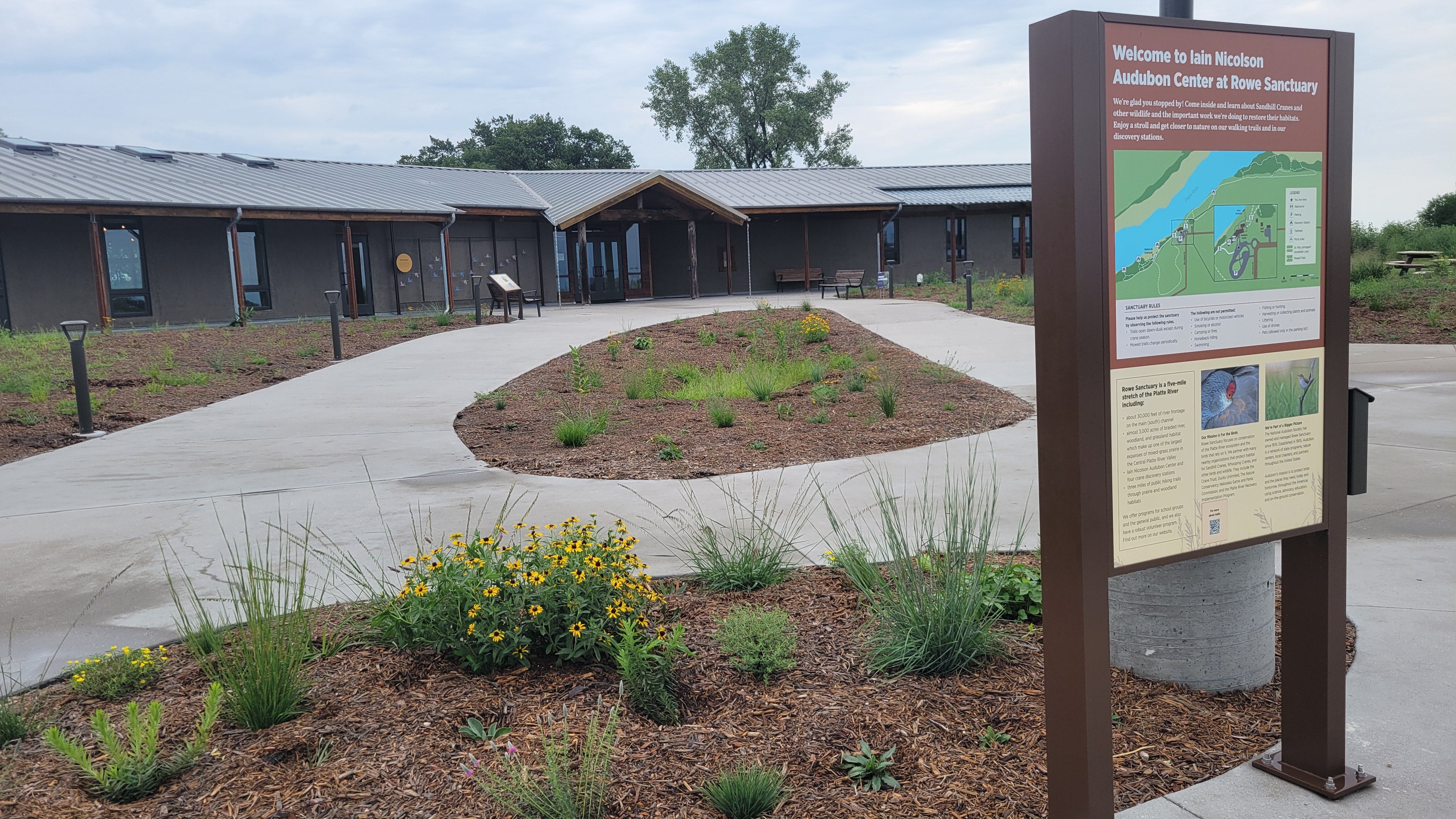 Front view of visitor center